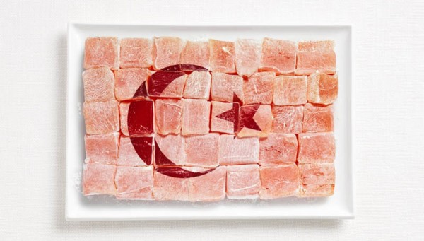 Turkey’s flag made from Turkish Delights (Lokum).